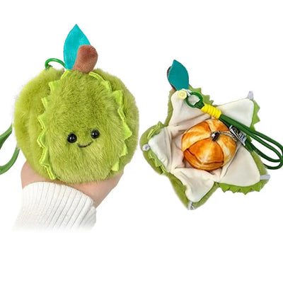 Kawaii Peelable Orange & Citrus Plush Keychain | Cute Simulation Fruit Pendant