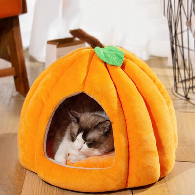 Banana-Shaped Cat & Dog Pet Bed | Kawaii Fruit Plush Sleeping Mat