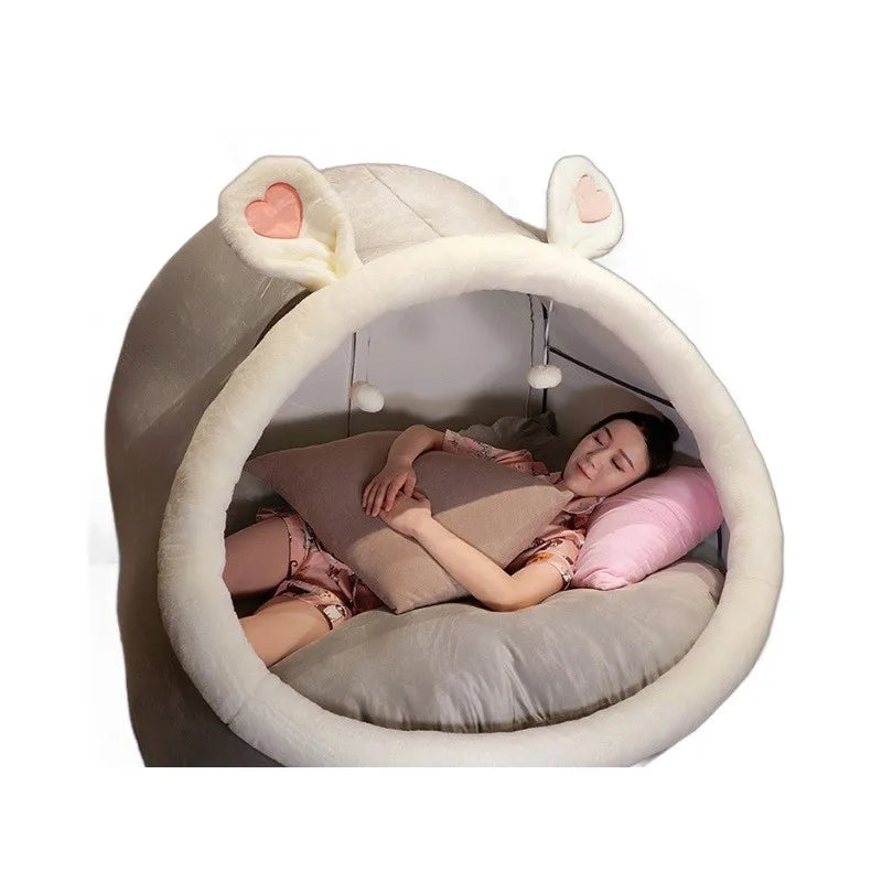 Giant Rabbit/Cat Plushie Tent Bed for Two People