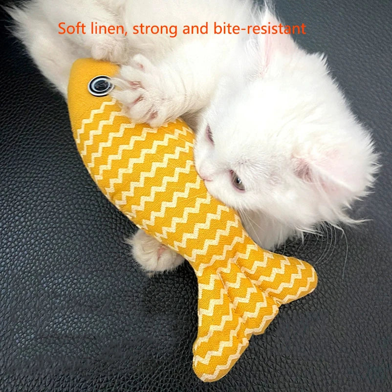 Plushie Fish Cat Catnip Toy, Three Colors, 7" | 19 cm