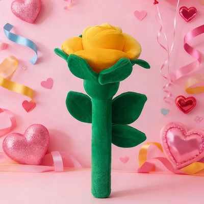 Plush Rose Flower Bouquet | Soft Stuffed Flower Gift Decor, 38cm