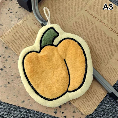 Veggie Hand Towel – Coral Fleece Carrot & Tomato Design