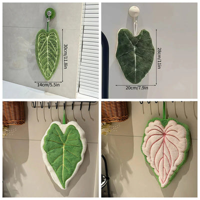 Leaf-Shaped Hand Towel – Hanging Kitchen Handkerchief