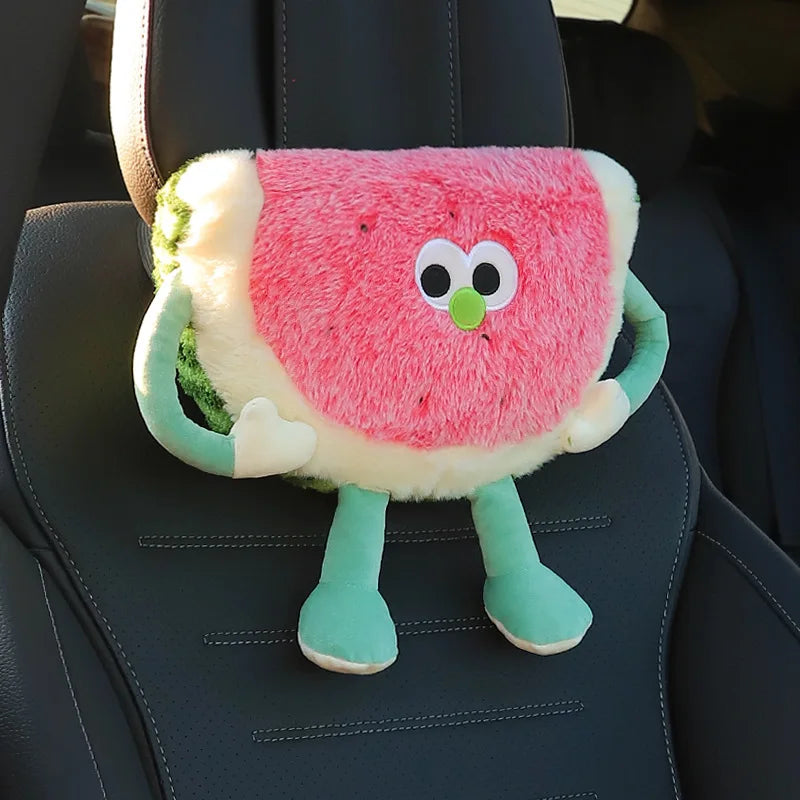 Watermelon Car Headrest & Lumbar Support Pillow – Cartoon Kawaii