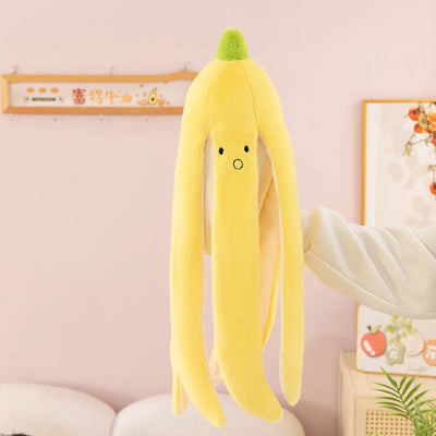 Banana Peel Plush Doll Pillow – Squishy Cute Fruit Stuffed Toy