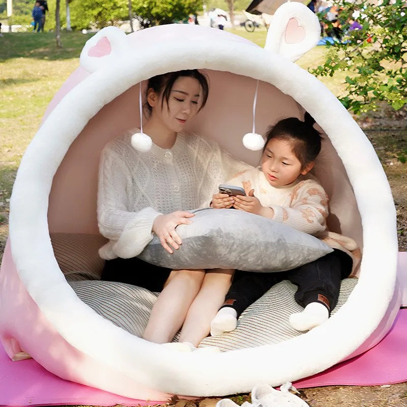 Giant Rabbit/Cat Plushie Tent Bed for Two People