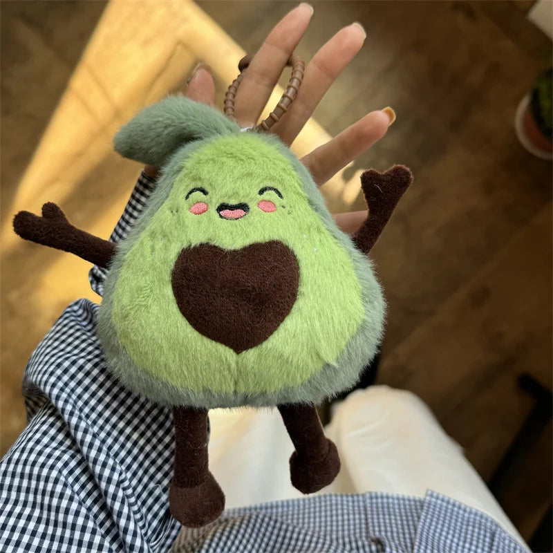 Fruit Plush Keychains | Watermelon, Avocado & Apple Charms, 5" | 13 cm