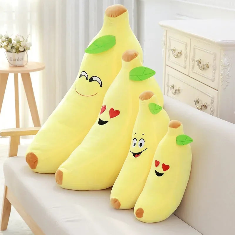 Smiling Face Banana Plush Pillow, 16-31" | 40-80 cm