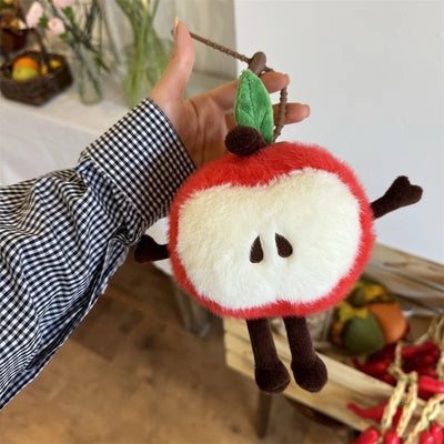 Fruit Plush Keychains | Watermelon, Avocado & Apple Charms, 5" | 13 cm