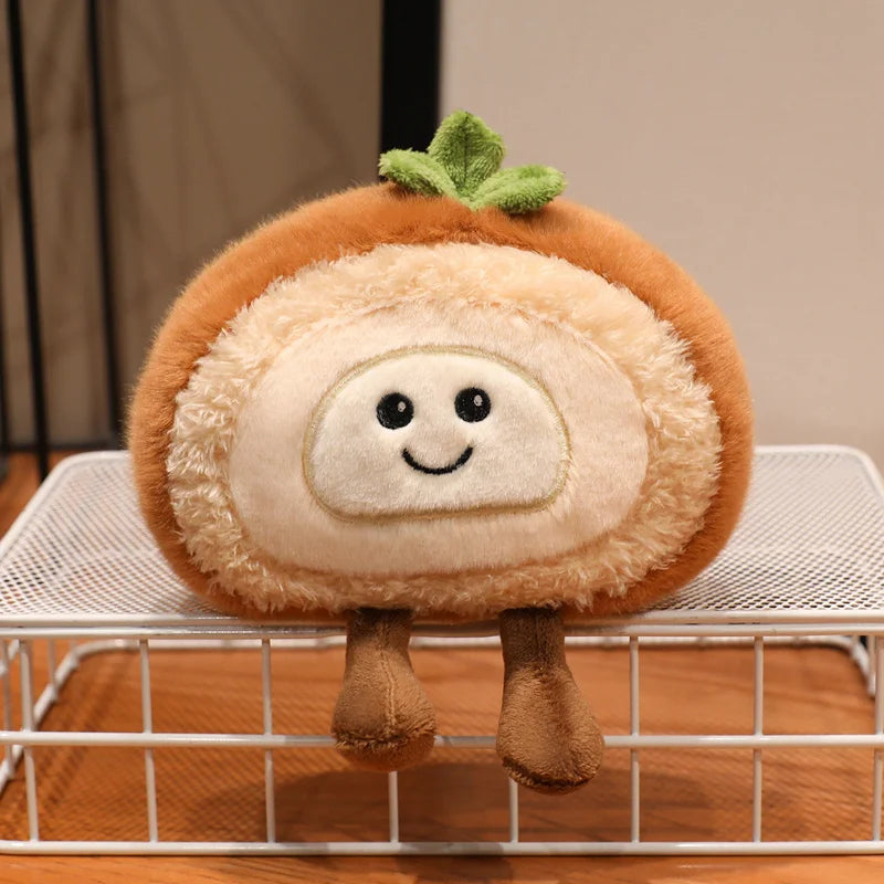 Kawaii Swiss Roll Plush Pillow | Stuffed Dessert Log Cake Toy, 4x6\" | 10x15 cm
