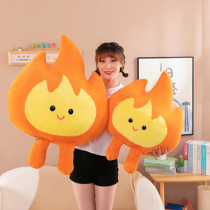 Kawaii Flame Character Plush Pillow, 18-31" | 45-80 cm