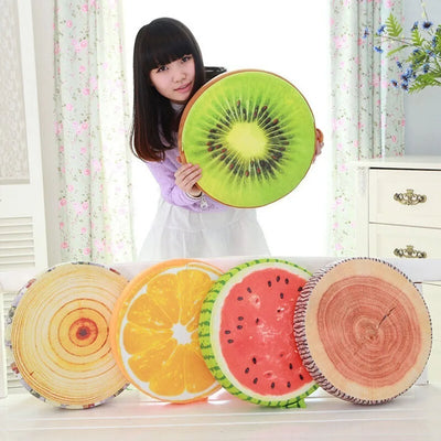 Cuscini in peluche a forma di frutta affettata, sei stili, 13" | 32 centimetri