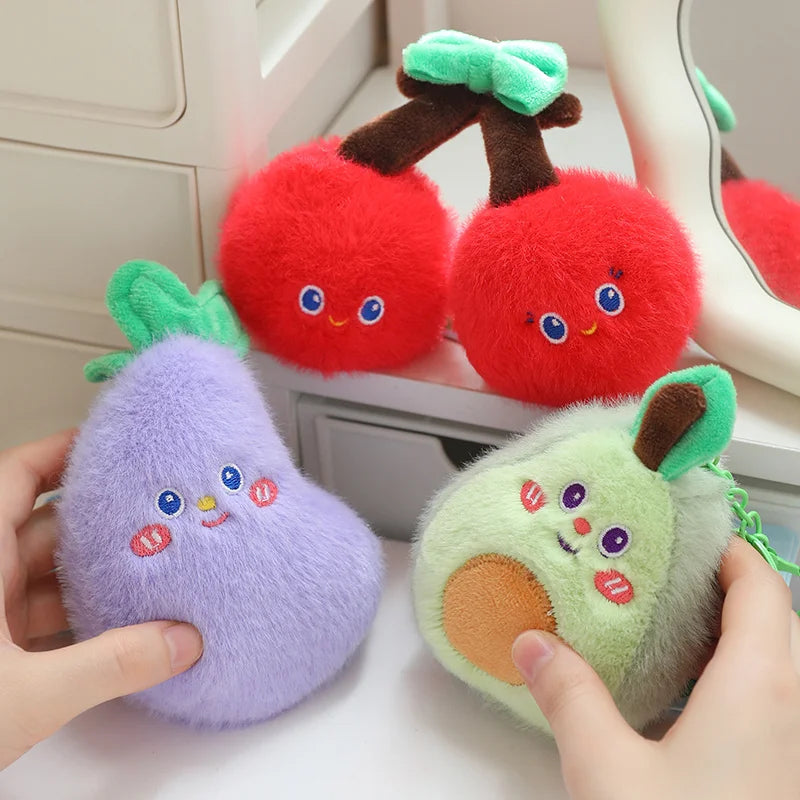 Simulation Fruits & Vegetables Plush Pendant Set | 18 Styles, 9 cm Each