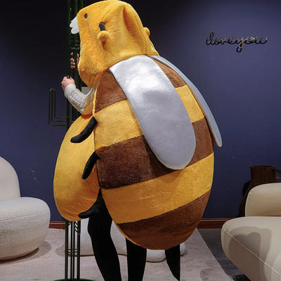Giant Bee Plush Pillow | Soft Stuffed Bumble Bee Toy, 60–100cm