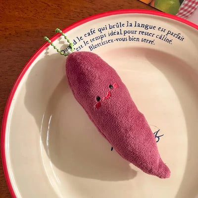 Kawaii Purple Sweet Potato Plush Keychain | Cute Stuffed Vegetable Pendant