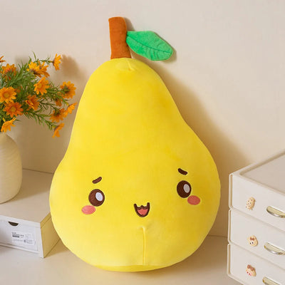 Kawaii Pear Plush Toy - Soft Stuffed Fruit Doll, 10-18" | 25-45 cm
