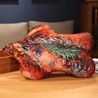 Cojines de carne a la parrilla realistas de peluche, nueve estilos, 8-24" | 20-60 centímetros