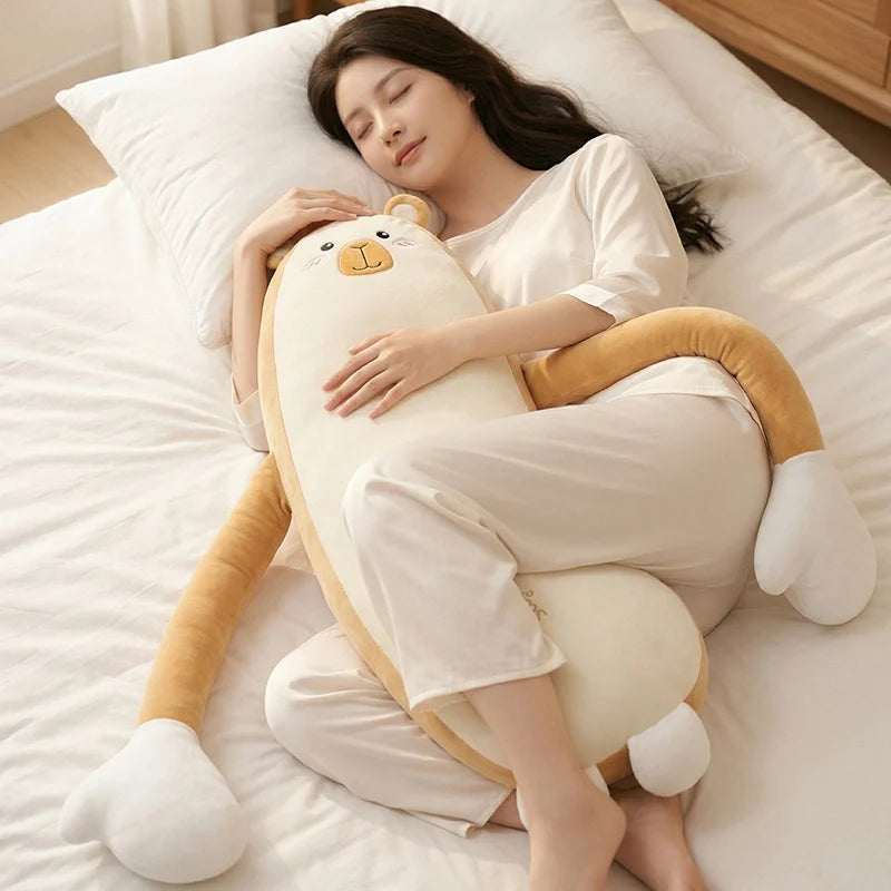 Cartoon Fruit & Animal Long Body Pillow – Banana, Eggplant, Bear Designs