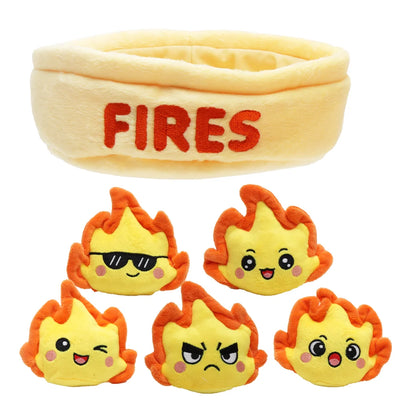 Kawaii Flame Plush Toy Set – Basket of Emoji Flames, 6" | 16 cm