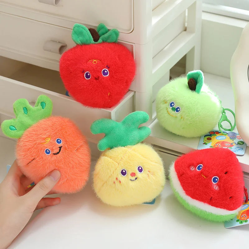 Simulation Fruits & Vegetables Plush Pendant Set | 18 Styles, 9 cm Each