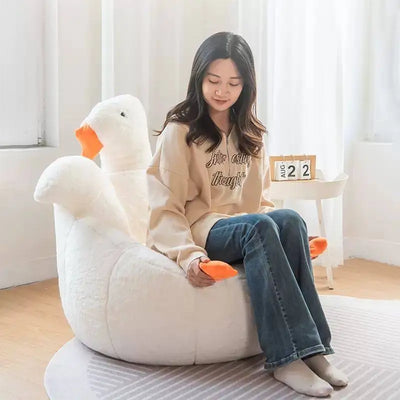 Large White Goose Plushie Chair, 26-33" | 65-85 cm