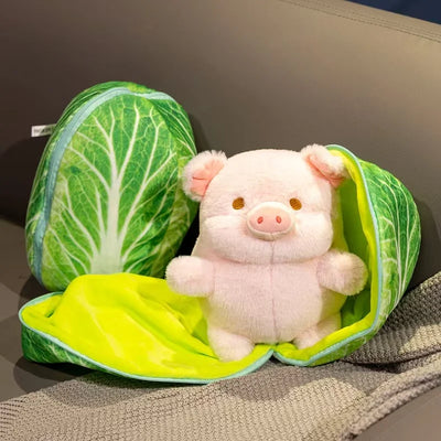 Kawaii Cabbage Pig Plush Pillow – Creative Cartoon Stuffed Cushion