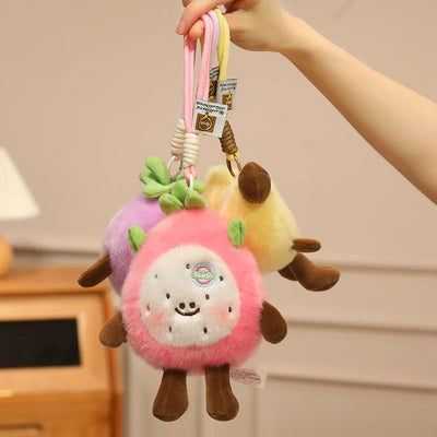 Kawaii Cartoon Fruit Plush Toys, Four Styles – Durian, Kiwi, Dragon Fruit, Banana