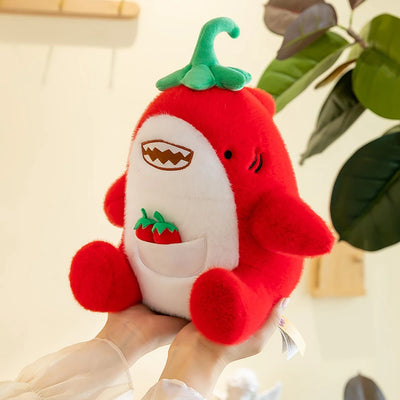 Chili Pepper Shark Plush Toy | Spicy Stuffed Aquatic Toy, 30cm