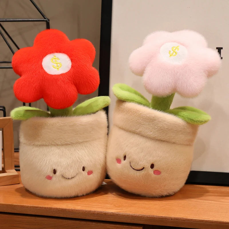 Cute Potted Flower Plush Toy | Soft Stuffed Floral Doll, 28cm