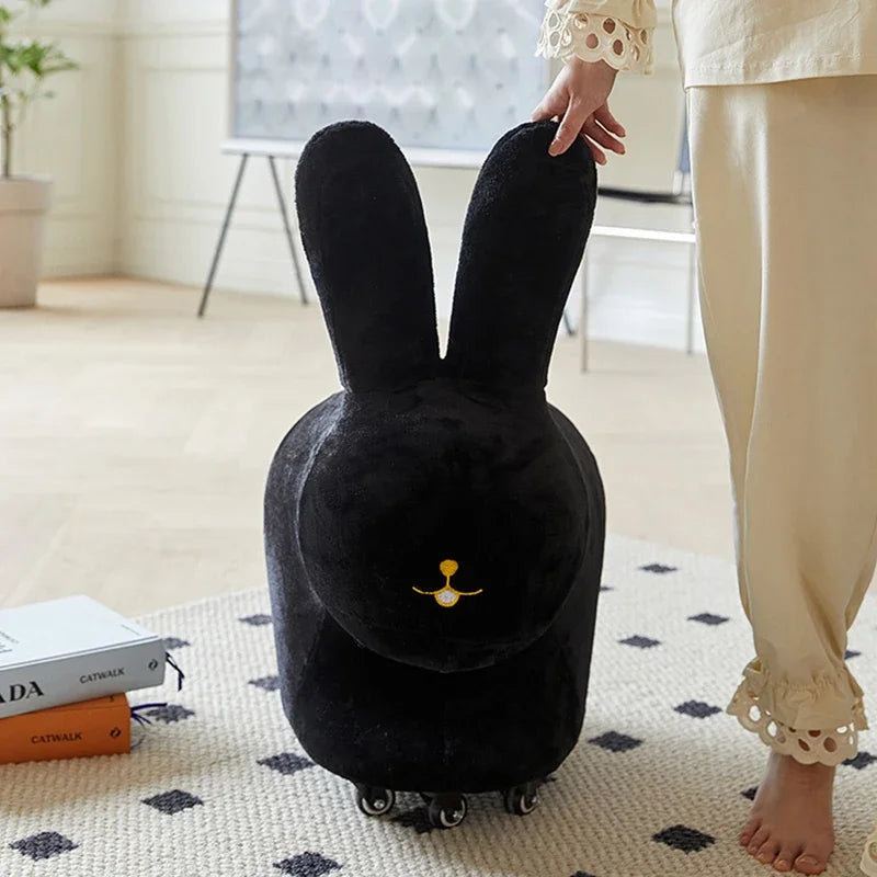 Puffo di Peluche a Forma di Coniglio con Ruote - Due Colori