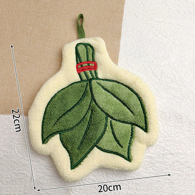 Leaf-Shaped Hand Towel – Hanging Kitchen Handkerchief