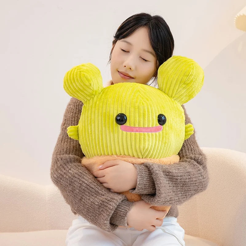 Kawaii Smiling Cactus Plush Potted Plant, 14-16" | 35-40 cm