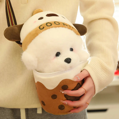 Kawaii Cat-in-a-Cup Plush Bag | 2-in-1 Stuffed Kitten Purse