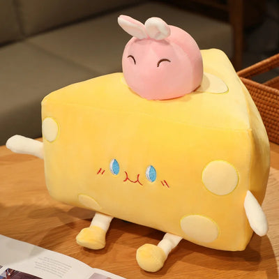 Cartoon Wedge of Cheese Plushie, 4 Styles, 8-20" | 20-50 cm