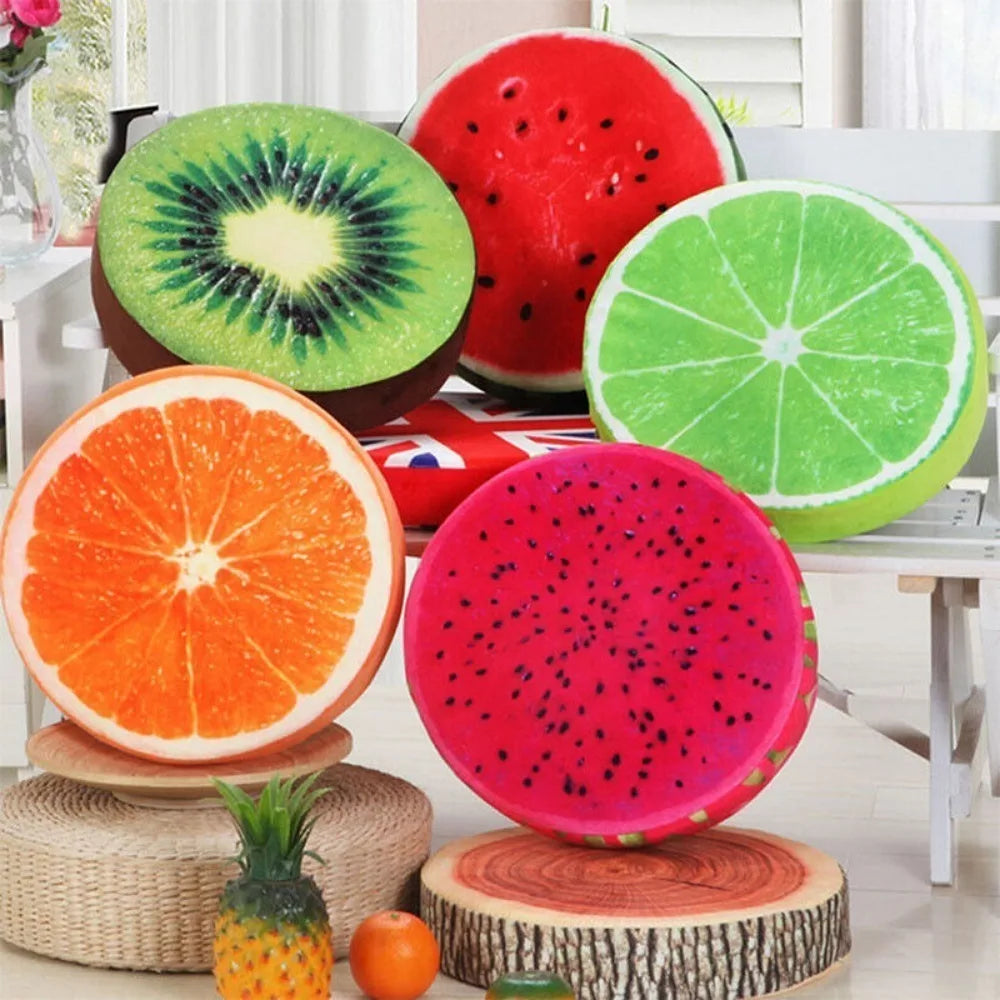 Cuscini in peluche a forma di frutta affettata, sei stili, 13" | 32 centimetri