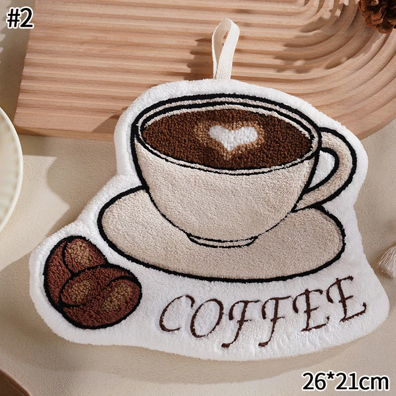 Kawaii Food Hand Towel – Soft Absorbent Kitchen Hanging Cloth