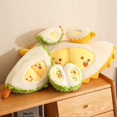 Tearable Durian Plushie | Detachable Stress-Relief Stuffed Fruit Toy