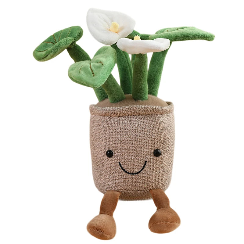Smiling Anthurium Plush | Potted Flower Doll & Keychain Pendant