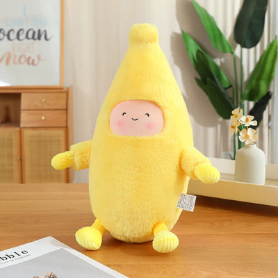 Kawaii Banana Man Plushie with Arms & Legs, 16" | 42 cm