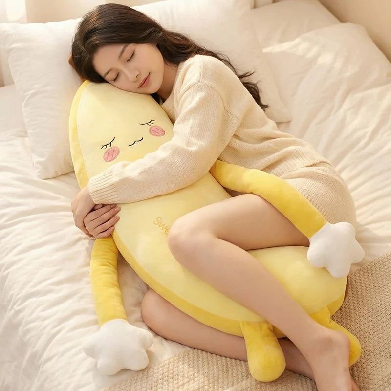 Cartoon Fruit & Animal Long Body Pillow – Banana, Eggplant, Bear Designs