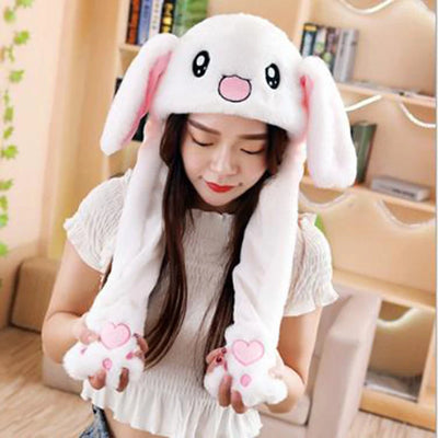 Bouncy Animal Ear Plush Hat | Moving Goose & Bunny Headwear