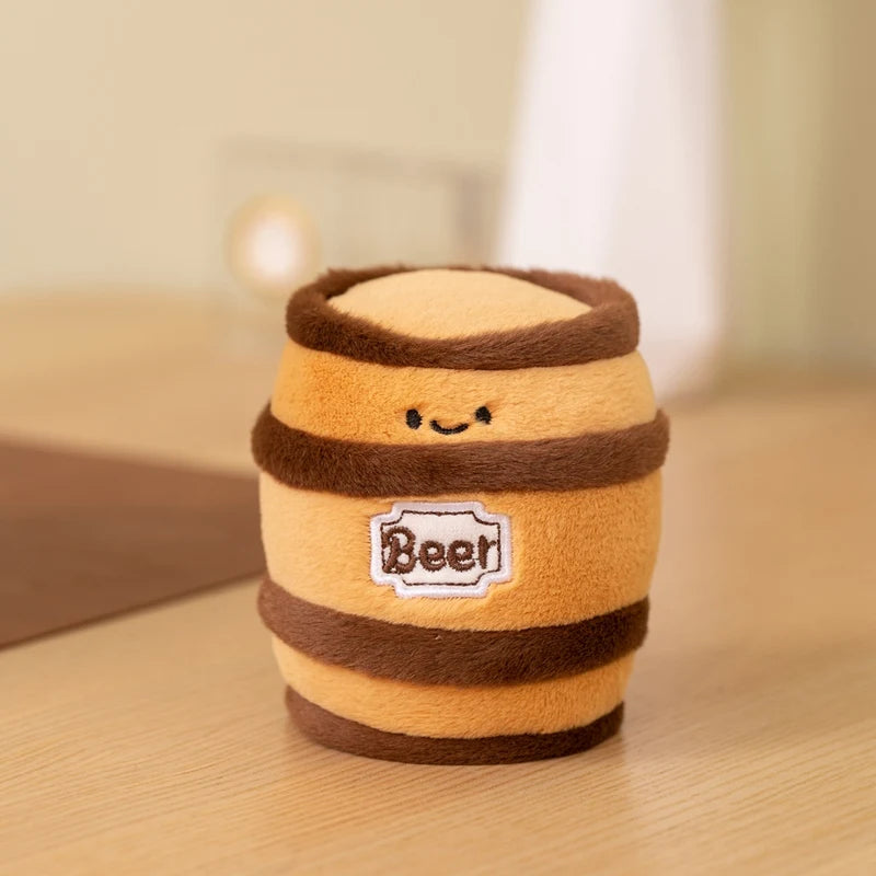 Kawaii Humanoid Drink Plush Toys | Beer Bottle, Can, Barrel & Glass Stuffed Set