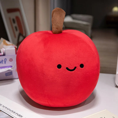 Kawaii Smiling Fruit Plushies – Tomato, Lemon, Pear, Banana & More, 4-20" | 11-50 cm