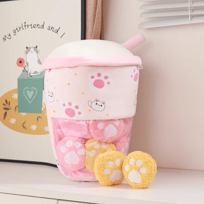 Plushie Bubble Tea with Removable Boba Balls, 16 in | 40 cm
