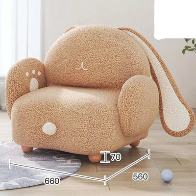 Adorable Rabbit Plushie Chair for Kids, 24"-31" | 60-71 cm plush toy – – Brown Teddy Velvet / Small – Image 6 | Plushie Produce