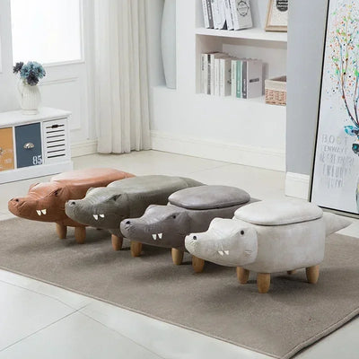 Alligator Ottoman Stool 🐊 | Plush Toy-Inspired Seat with Storage plush toy – – – Image 3 | Plushie Produce