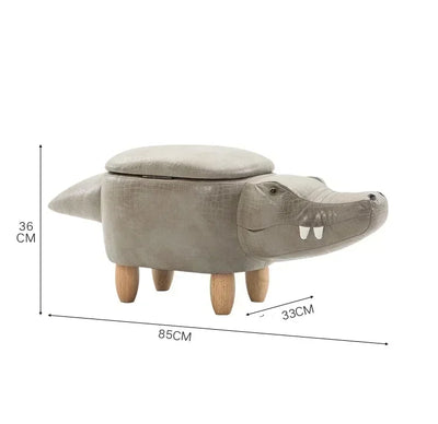 Alligator Ottoman Stool 🐊 | Plush Toy-Inspired Seat with Storage plush toy – – – Image 4 | Plushie Produce