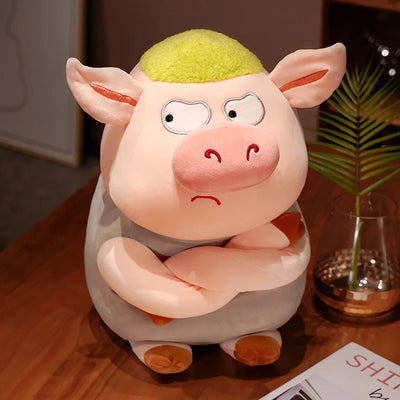 Angry Pig Plushies – Three Colors - 14-22" | 35-55 cm plush toy – – Grey – Image 9 | Plushie Produce