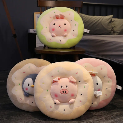 Animal Donut Plushie Seat Cushions, 16" | 40 cm plush toy – – – Image 1 | Plushie Produce