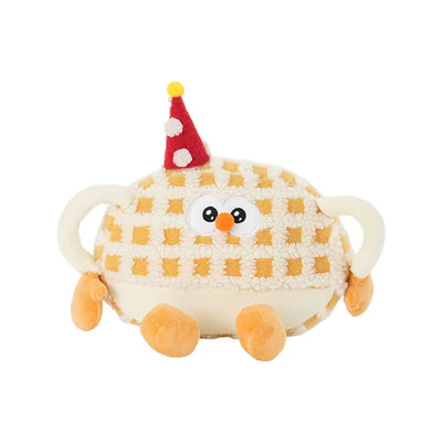 Birthday Waffle Cushion Plushie for Head/Lumbar Support, 14-20" | 35-50 cm plush toy – – Beige Headrest – Image 8 | Plushie Produce